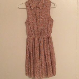 Orange floral button up dress